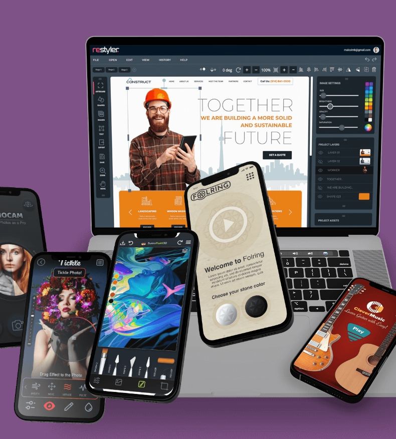 App Design sample — multi-device app mockups